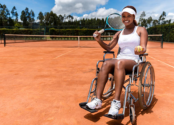 jugador de tenis para personas con discapacidades - wheelchair tennis physical impairment athlete fotografías e imágenes de stock