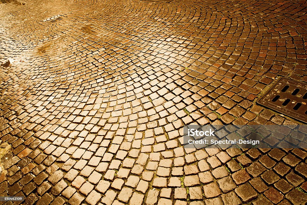 Cobblestone pavement in Verona A ancient cobblestone pavement in Verona, Italy. Absence Stock Photo