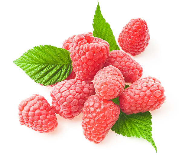 レッドベリーのラズベリー白背景 - raspberry berry fruit gourmet isolated ストックフォトと画像