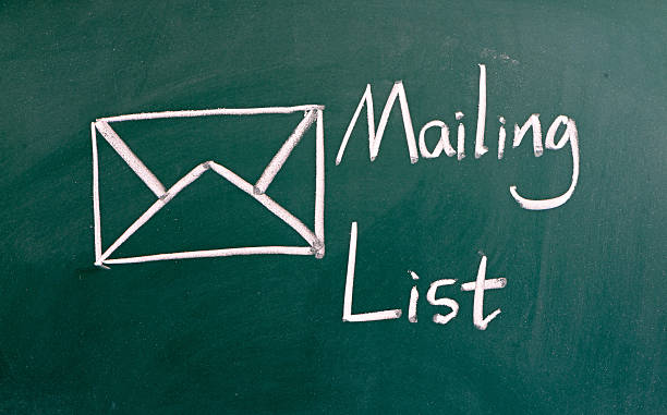 istock Mailing list words and symbol on the blackboard 510443155