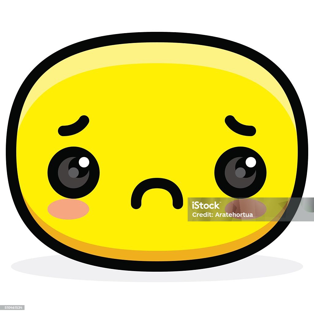 Cute Cartoon Sad Face Isolated Stock Illustration - Download Image ...