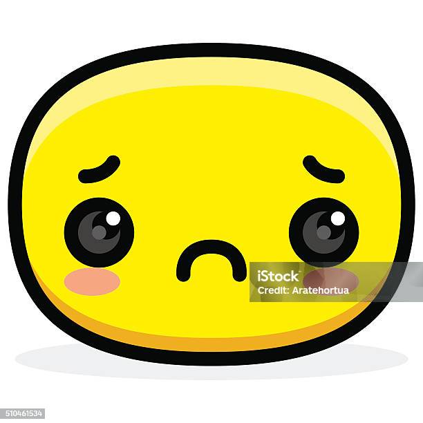 Cute Cartoon Sad Face Isolated Stock Illustration - Download Image Now -  Abstract, Anthropomorphic Smiley Face, Avatar - iStock