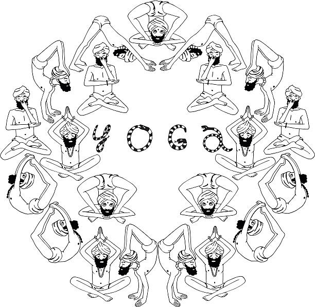 ilustrações de stock, clip art, desenhos animados e ícones de meditando zé colmeia em diferentes poses - yoga posture dog cobra