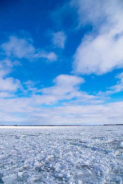 istock Winter river water with floating ice 510461798