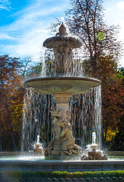 Photo of Lovely fountain in the city of Madrid's Retiro park.