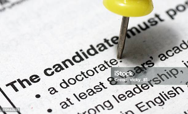 Educational Qualification Stock Photo - Download Image Now - Applying, Classified Ad, Education