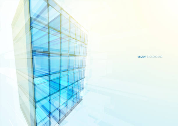 istock Modern blue glass wall of office building 510463940