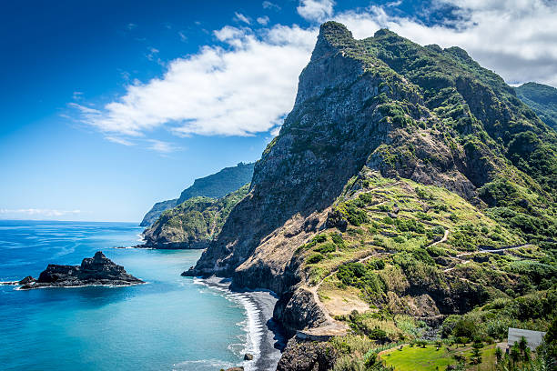 The rugged north coast of Madeira island.