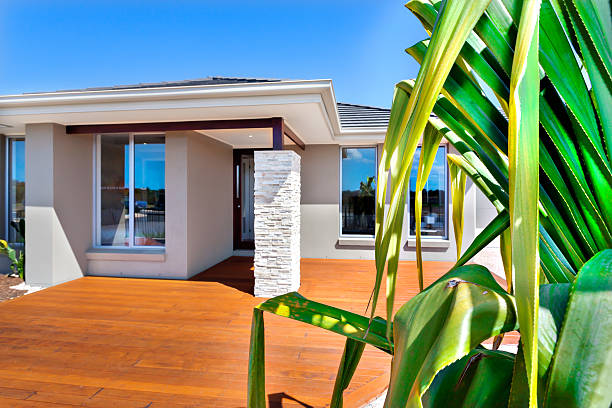 istock Luxury house with a tree and blue sky 510464198