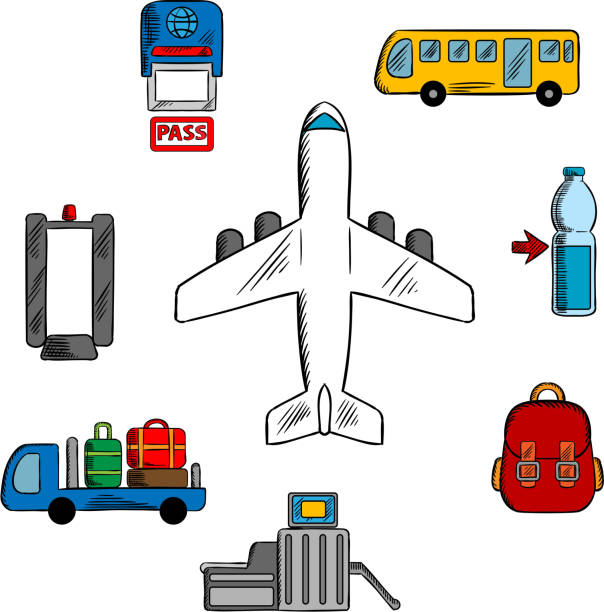 istock Airport service and aviation icons 510464916