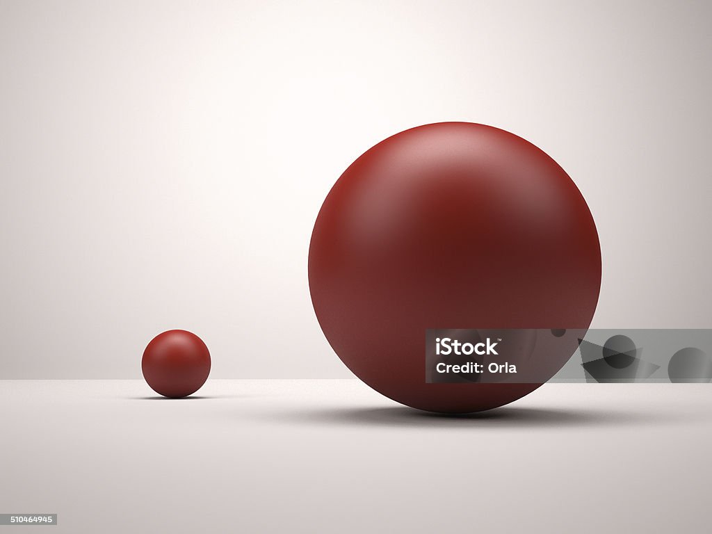 Red spheres 3d red spheres. Big and small Large Stock Photo