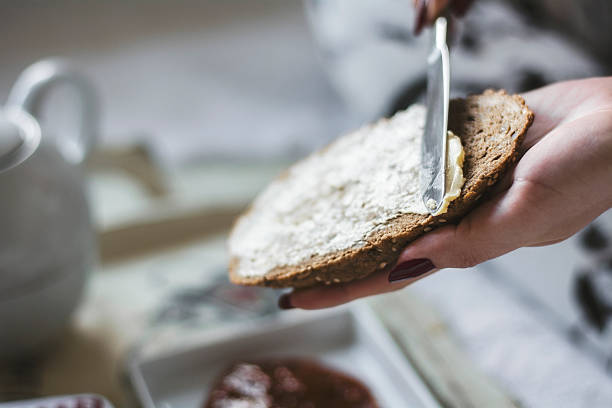 Butter on a slice of bread