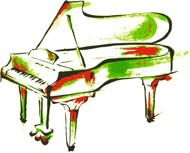 Vector illustration of Piano painting