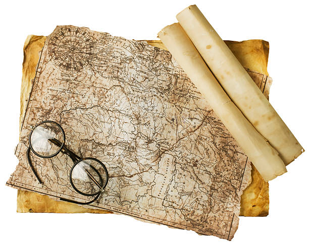 istock Old glasses on the vintage document 510467967