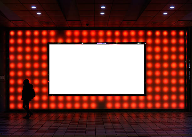istock Advertise board with people silhouette 510471556