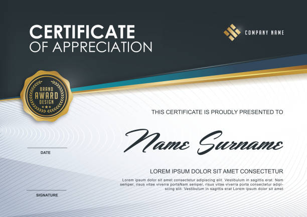 CERTIFICATE 263 certificate template with Luxury and modern pattern, award certificate stock illustrations