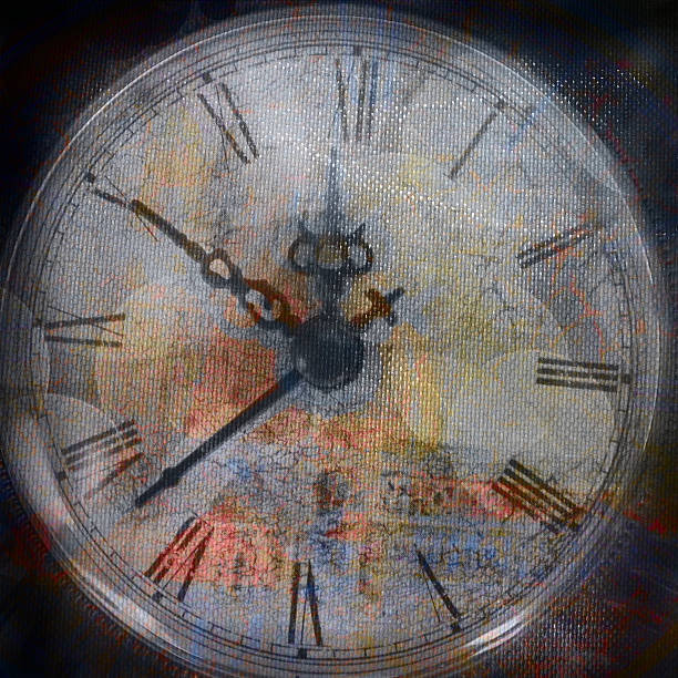 istock Grunge background with old watch. Time 510472830