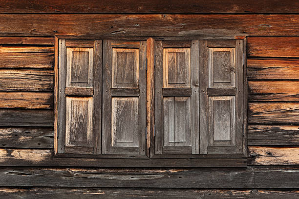 istock Beautiful ancient wooden windows texture background 510475020