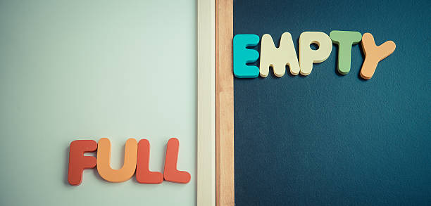istock Wooden word FULL and EMPTY on black and white board 510475036