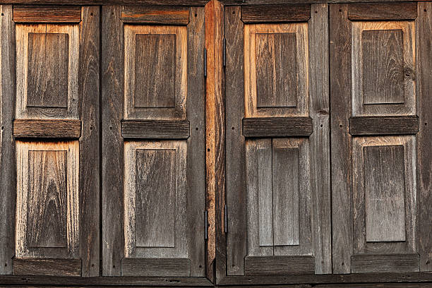 istock Beautiful ancient wooden windows texture background 510475078