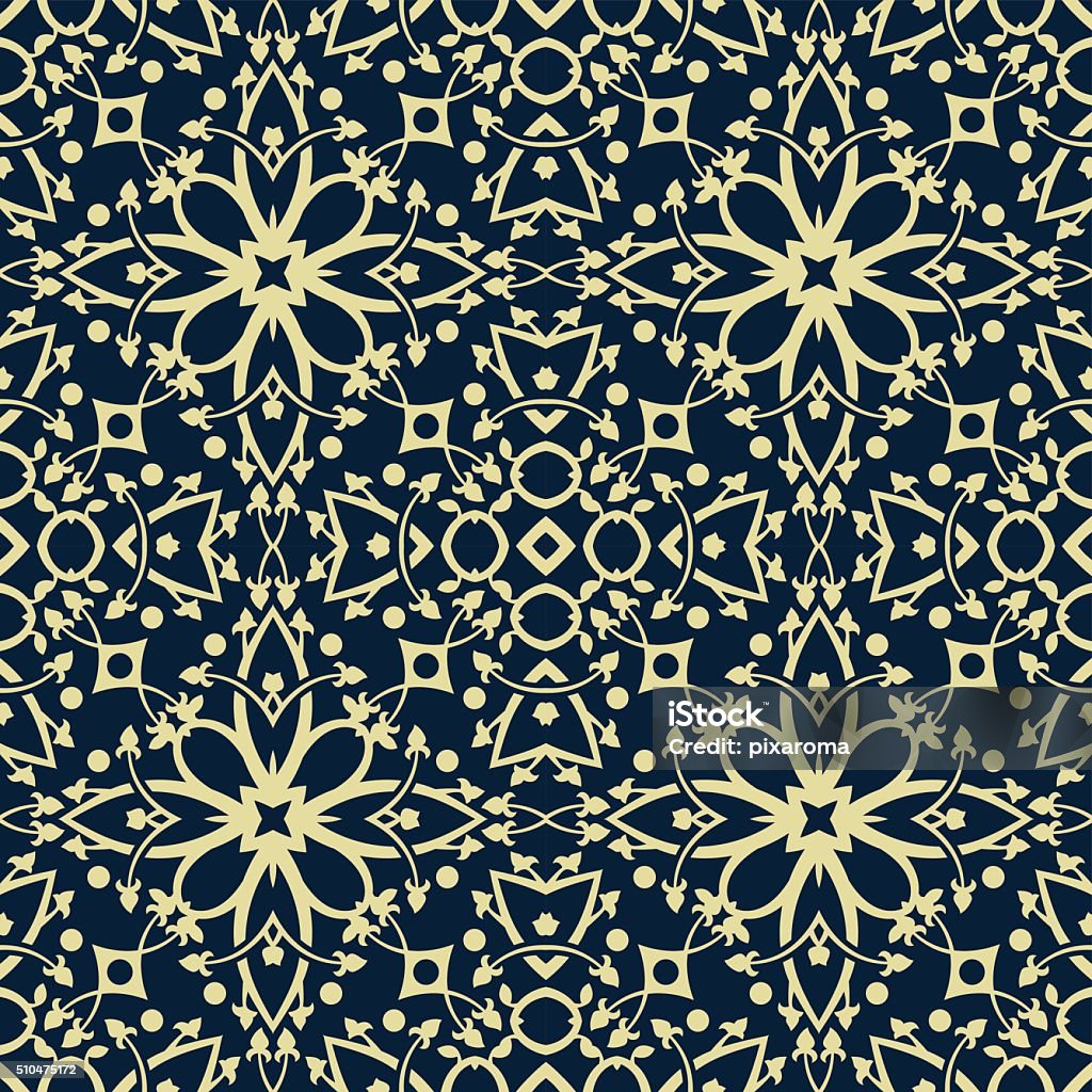 Vintage Decorative Seamless Blue and Cream Pattern Vintage Decorative Seamless Vector Pattern Backgrounds stock vector