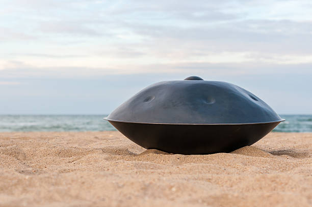 Relax music background. Hands percussion. The Hang or handpan with
