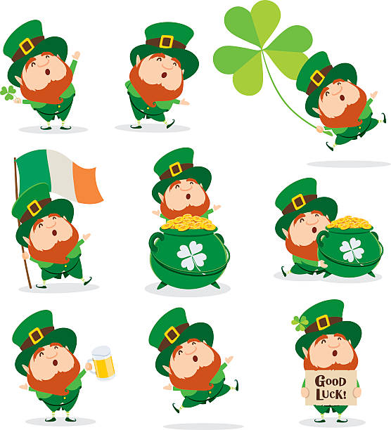 ilustrações de stock, clip art, desenhos animados e ícones de coleção de duende - leprechaun holiday