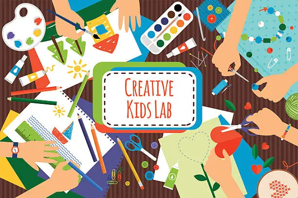 Vector illustration of Creative kids lab