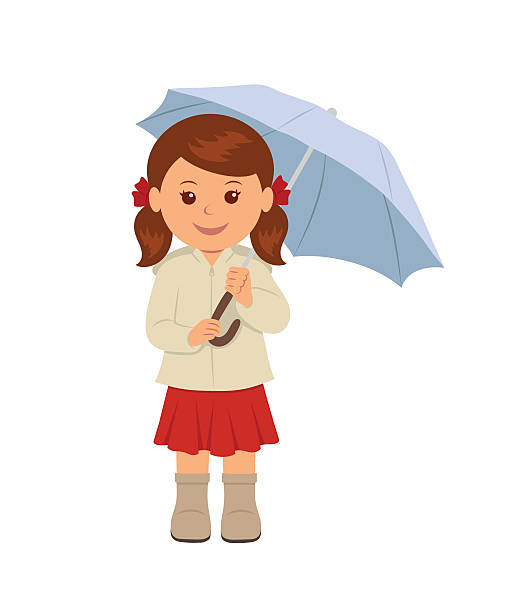 istock Cute girl under an umbrella. 510479880