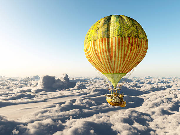 istock Fantasy hot air balloon above the clouds 510481992