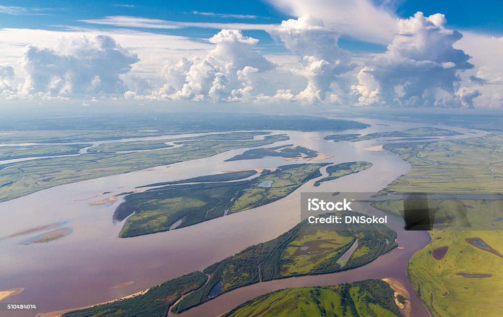 Amur Fluss in Russland nahe Chabarowsk - Lizenzfrei Amurleopard Stock-Foto