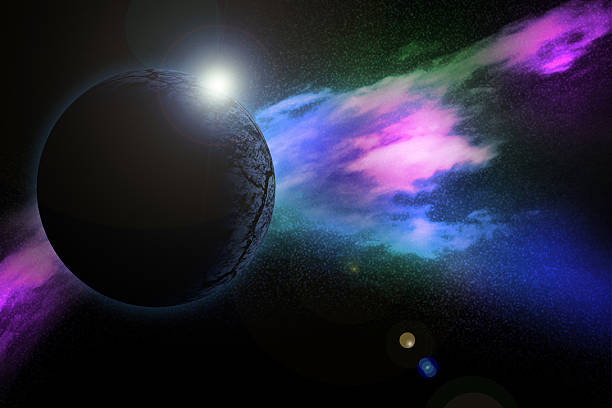 istock blue planet on space with colorful nebula 510485530
