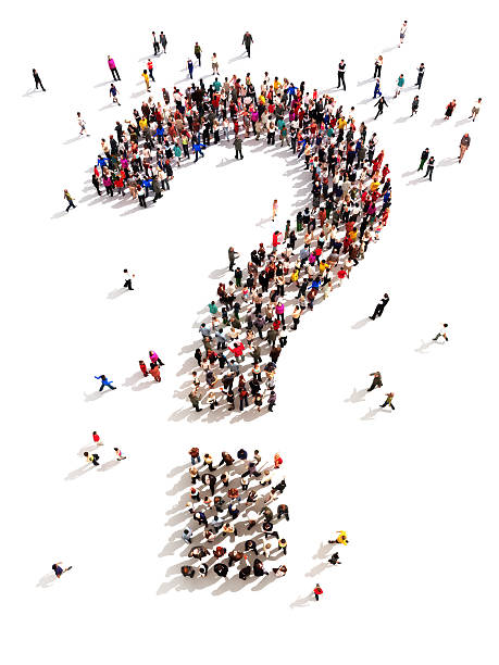 People with questions Large group of people with questions, thinking concept, or quest for answers on a white background. pursuit concept stock pictures, royalty-free photos & images
