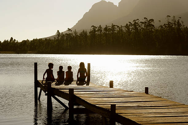 istock Kids Sitting on Dock 510490473