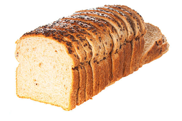 istock Sliced wheat bread on white background 510490867