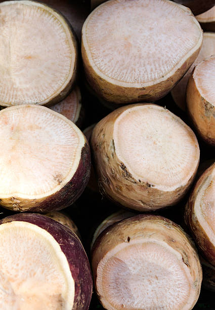 istock Top view of cut fresh swedes 510491063