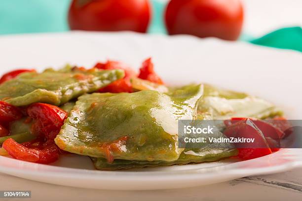 Green Italian Ravioli Stock Photo - Download Image Now - Basil, Close-up, Color Image