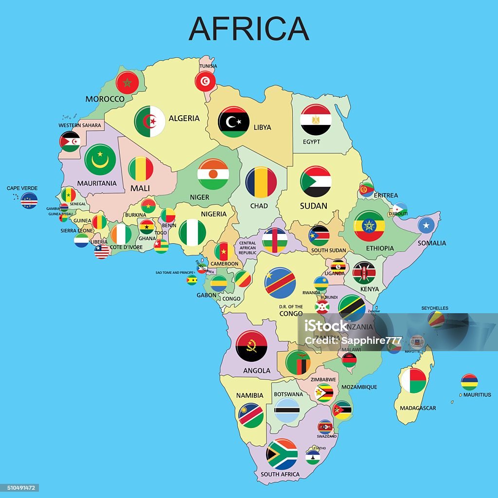 アフリカの旗のマップ - イラスト素材...