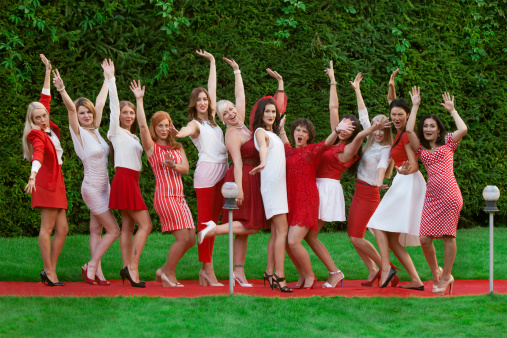 Hen party: white and red