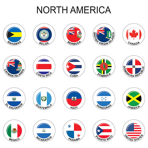 ilustrações, clipart, desenhos animados e ícones de américa do norte-flags - panama map flag patriotism