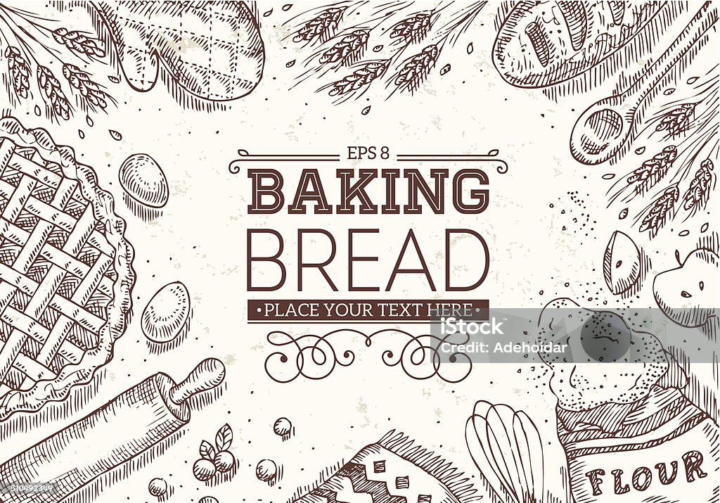 Baking Bread Frame - Lizenzfrei Bildhintergrund Vektorgrafik