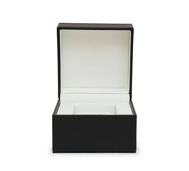 istock Open black gift box isolated on white 510492653