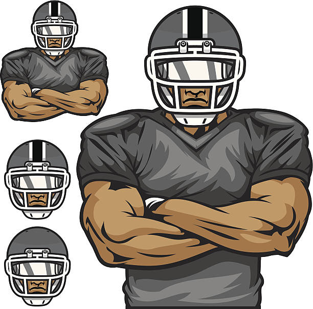 Football player vector art illustration