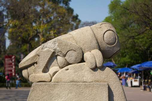 Chapultepec park symbol grasshopper chapulin sculpture DF Mexico city