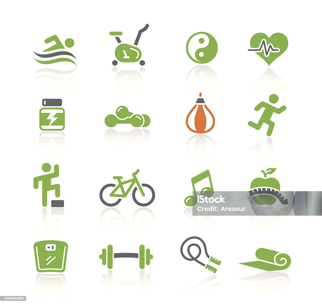 Gimnasio iconos/serie de - arte vectorial de Pista americana libre de derechos