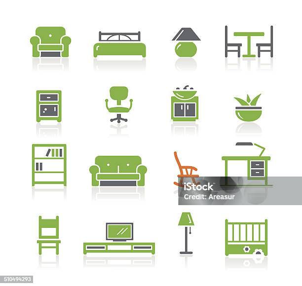 Ilustración de Furniture Icons Resorte Serie y más Vectores Libres de Derechos de Escritorio - Escritorio, Flora, Interiores modelos