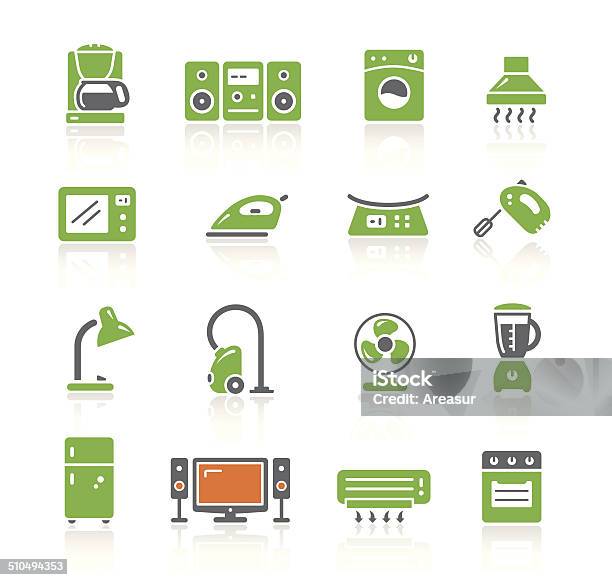 Ilustración de Electrodomésticos Iconosserie De Resorte y más Vectores Libres de Derechos de Electricidad - Electricidad, Electrodoméstico, Ícono