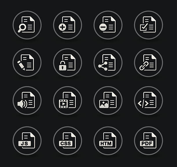 문서 아이콘/블랙 시리즈 - symbol file computer icon document stock illustrations