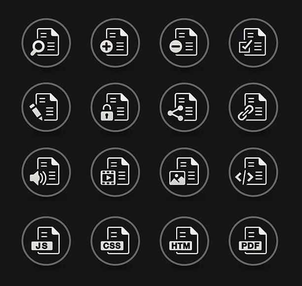 dokument z serii ikon/black - symbol file computer icon document stock illustrations