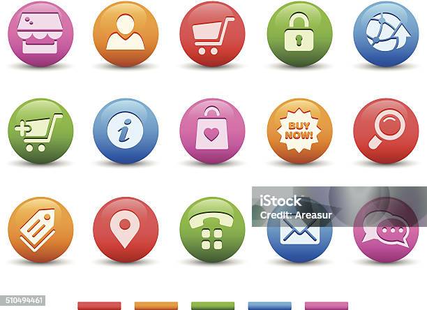 Eshop Icons Satin Series Stock Illustration - Download Image Now - Guidance, Icon Symbol, Using Phone